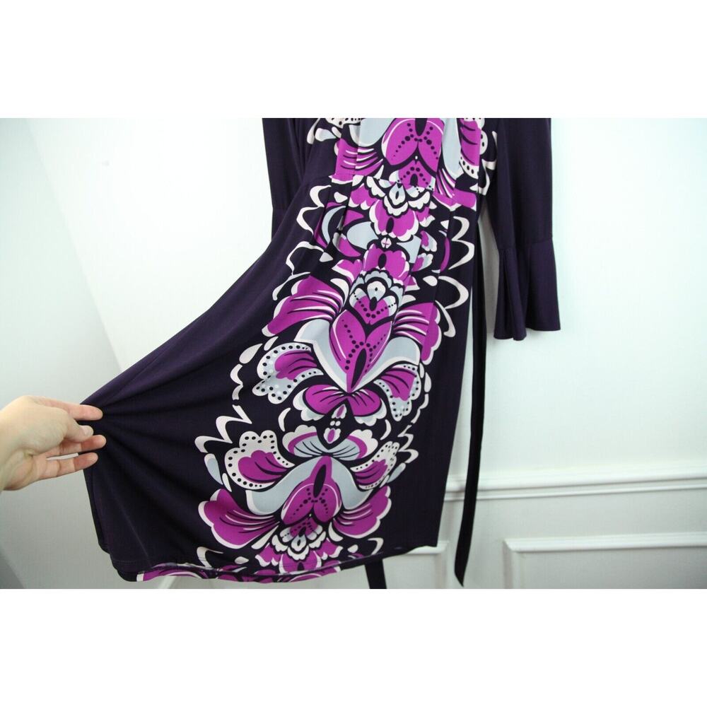 Y2K Babydoll Dress Quirky Retro Print Bell Sleeve Retro Witchy Boho10 Vintage - Picture 6 of 9